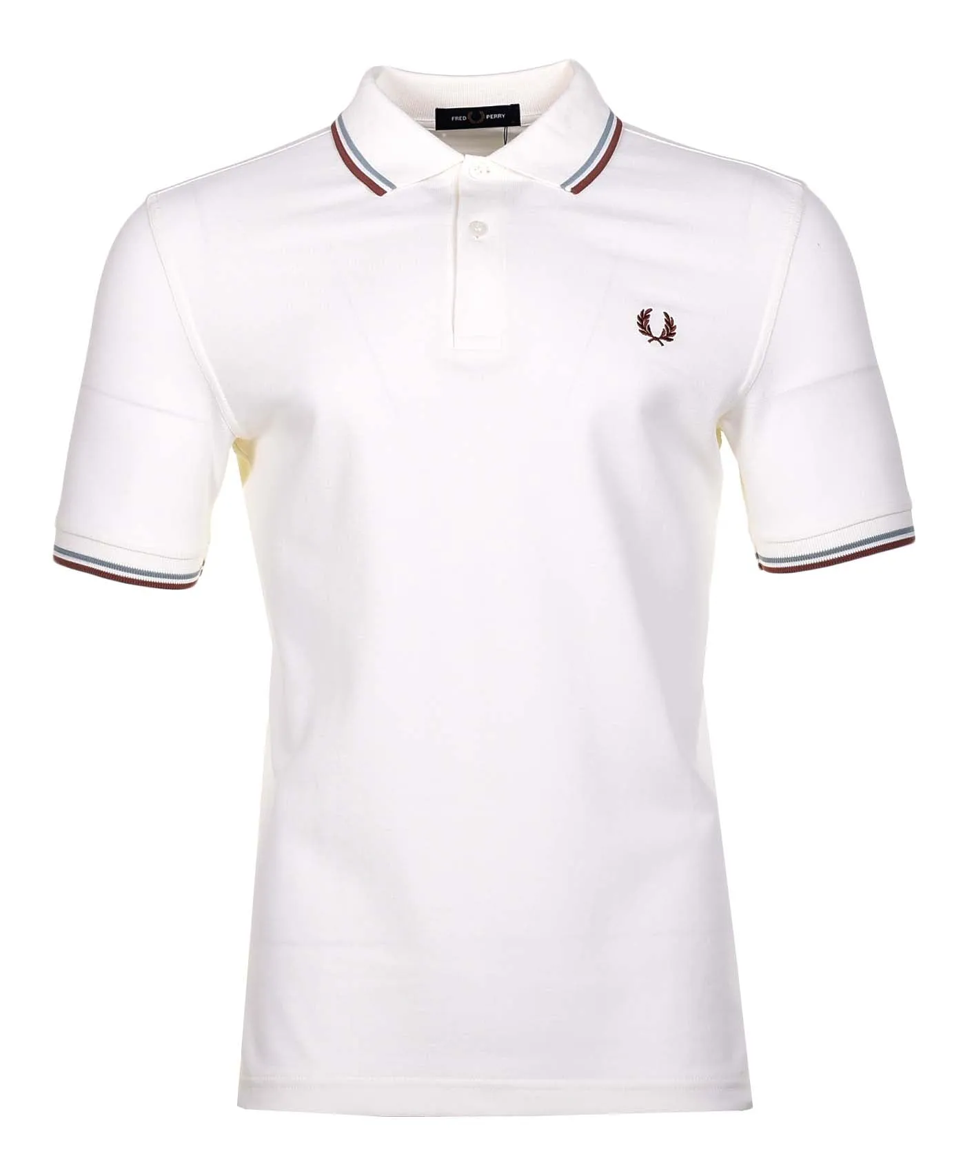 Short Sleeve Twin Tipped Polo Shirt Light Ecru Silver Cinnamon sold by RAGAZZI