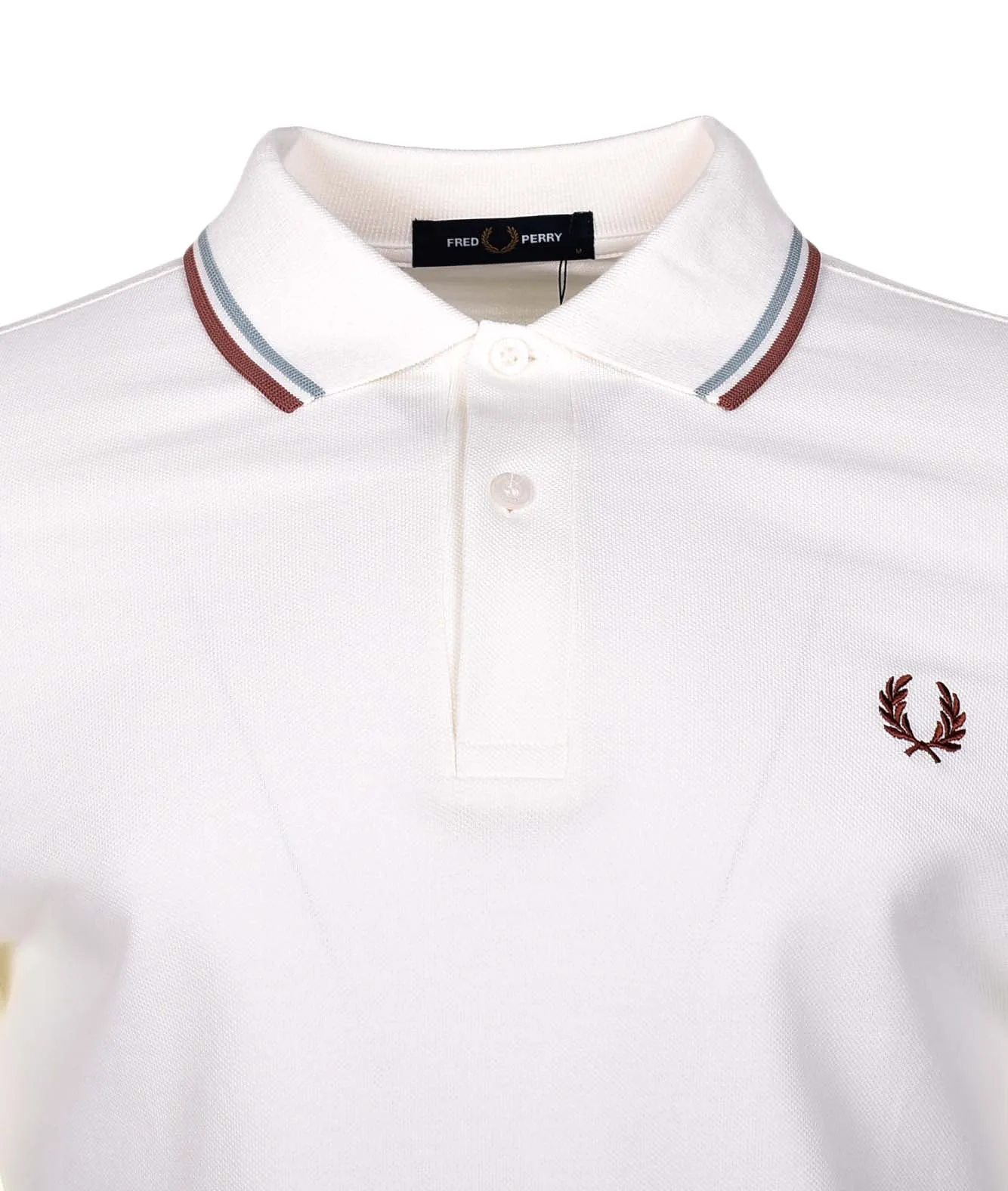 Short Sleeve Twin Tipped Polo Shirt Light Ecru Silver Cinnamon sold by RAGAZZI product image thumbnail 3