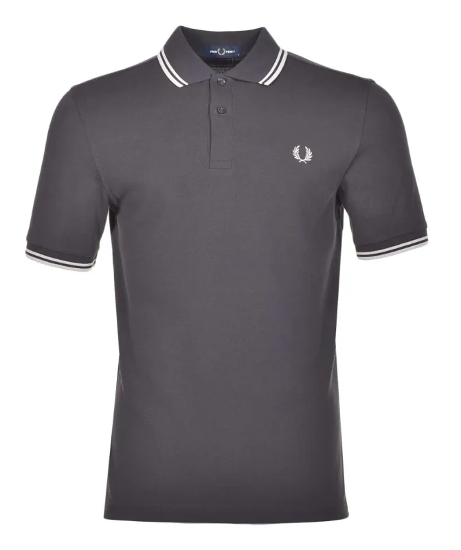 Short Sleeve Twin Tipped Polo Shirt Anchor Grey Oatmeal sold by RAGAZZI