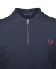 Crepe Pique Zip Neck Polo Shirt Navy sold by RAGAZZI
