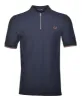 Crepe Pique Zip Neck Polo Shirt Navy sold by RAGAZZI