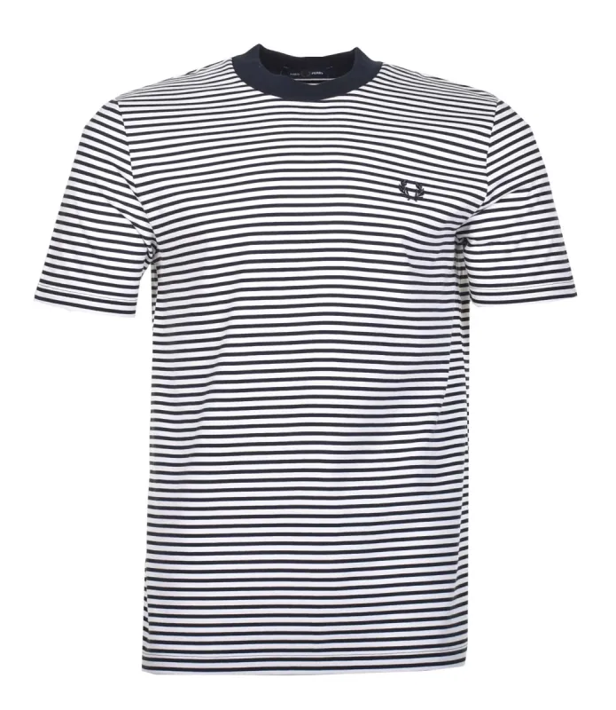 Fine Stripe T Shirt Navy Snow White sold by RAGAZZI