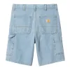 Single Knee Denim Shorts Blue Heavy Stone Bleached sold by RAGAZZI