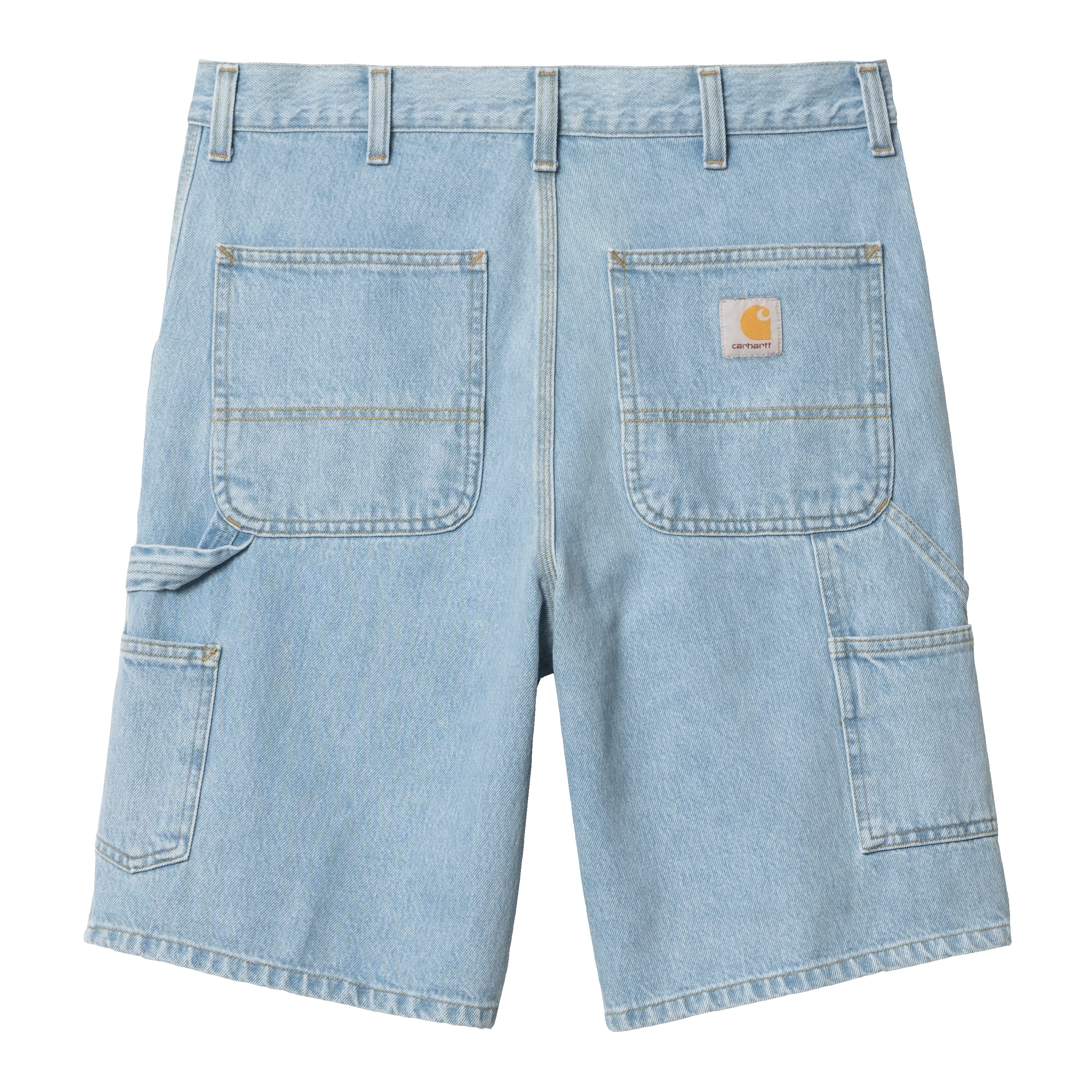 Single Knee Denim Shorts Blue Heavy Stone Bleached sold by RAGAZZI