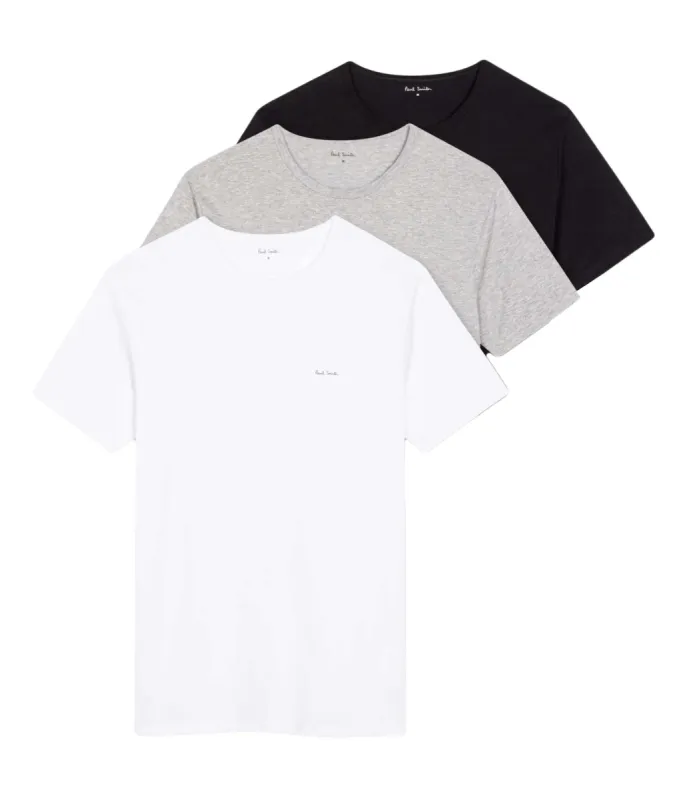3 Pack Short Sleeve T Shirt Black White Grey sold by RAGAZZI