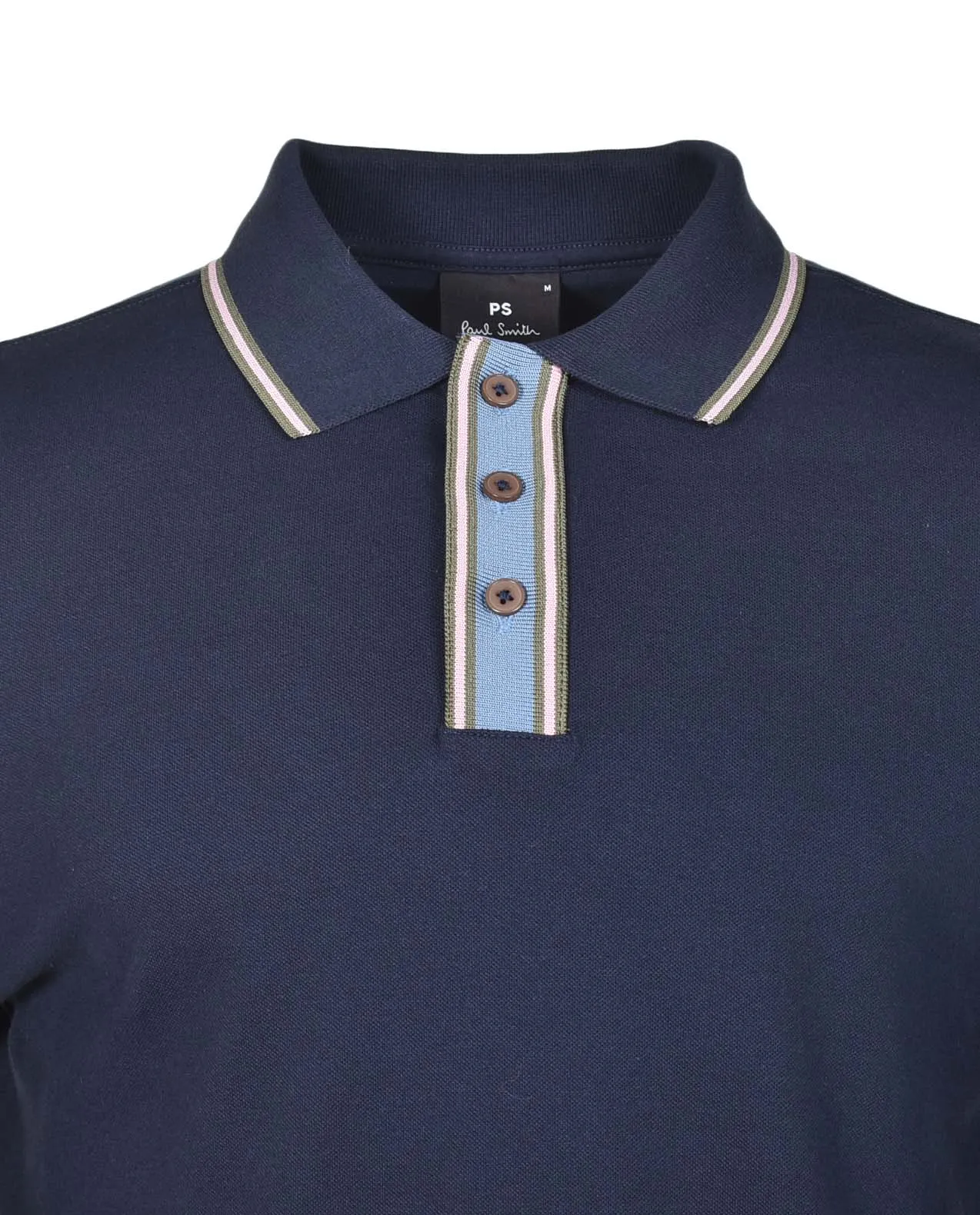 Regular Fit Short Sleeve Stripe Detail Polo Shirt Navy sold by RAGAZZI product image thumbnail 3