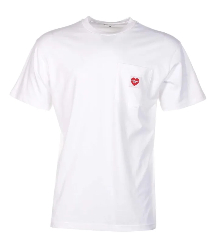 Short Sleeve Pocket Heart T Shirt White sold by RAGAZZI
