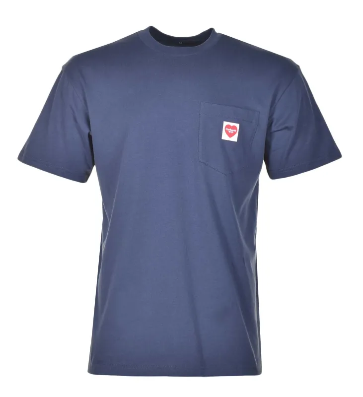 Short Sleeve Pocket Heart T Shirt Navy sold by RAGAZZI