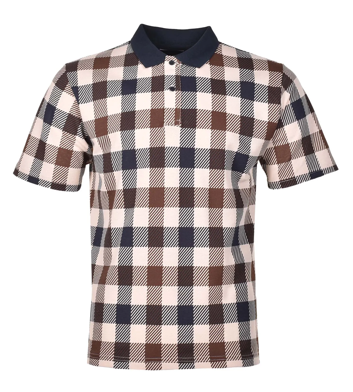 Active Macro Check Short Sleeve Polo Shirt sold by RAGAZZI