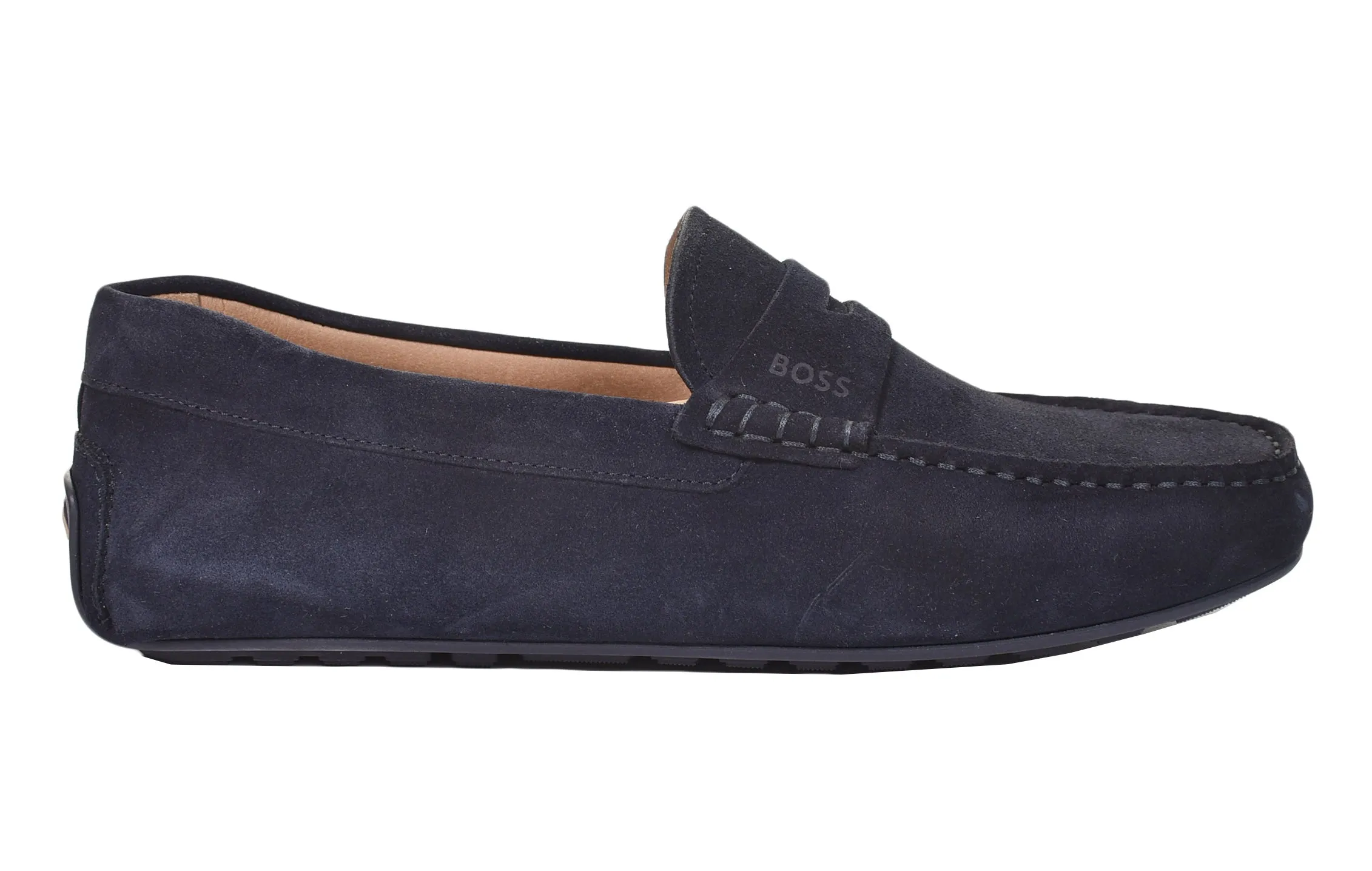 Noel Moccasin Suede Driver Shoe Dark Blue sold by RAGAZZI