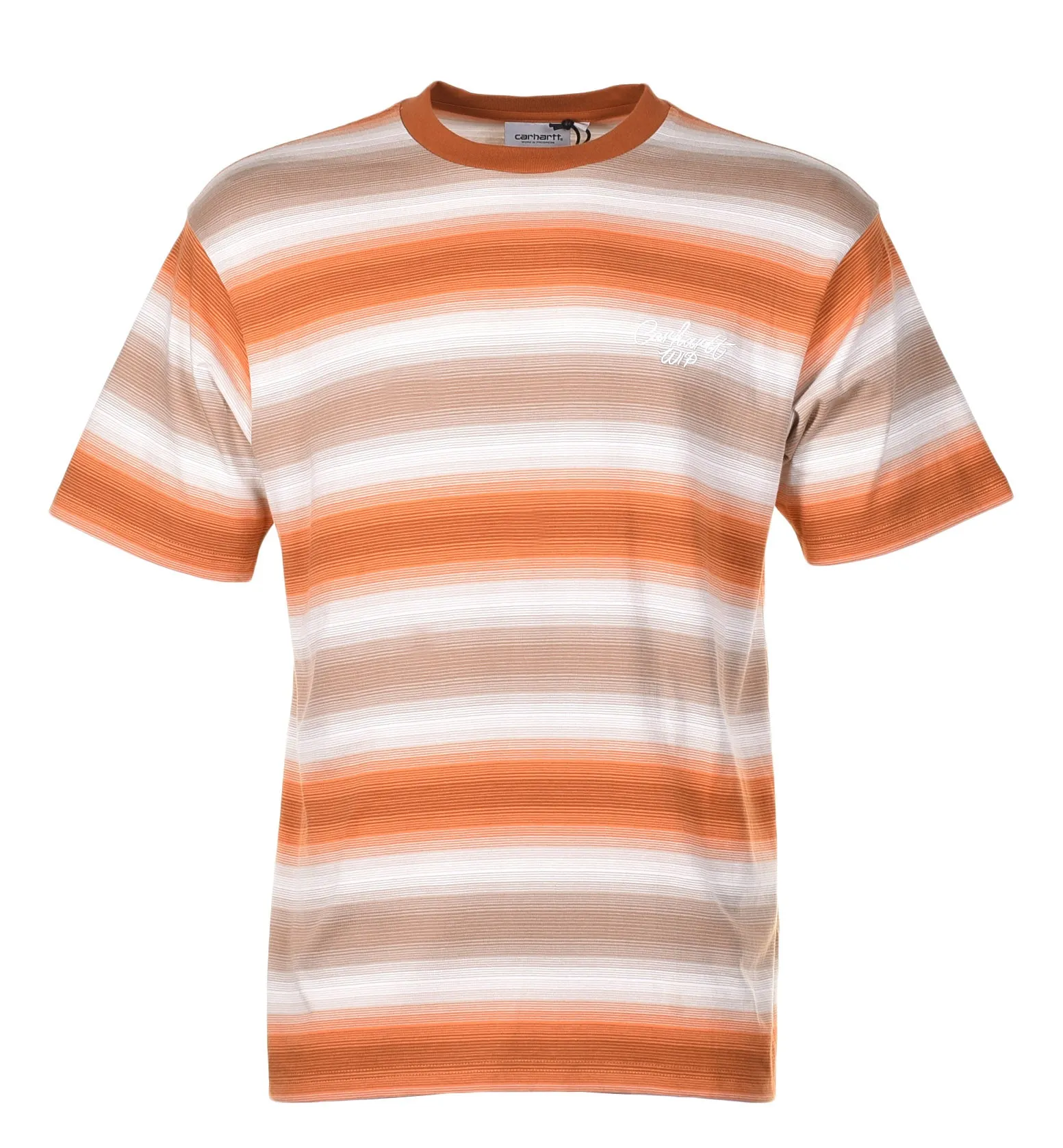 Short Sleeve Dashner Stripe T Shirt Pumpkin sold by RAGAZZI