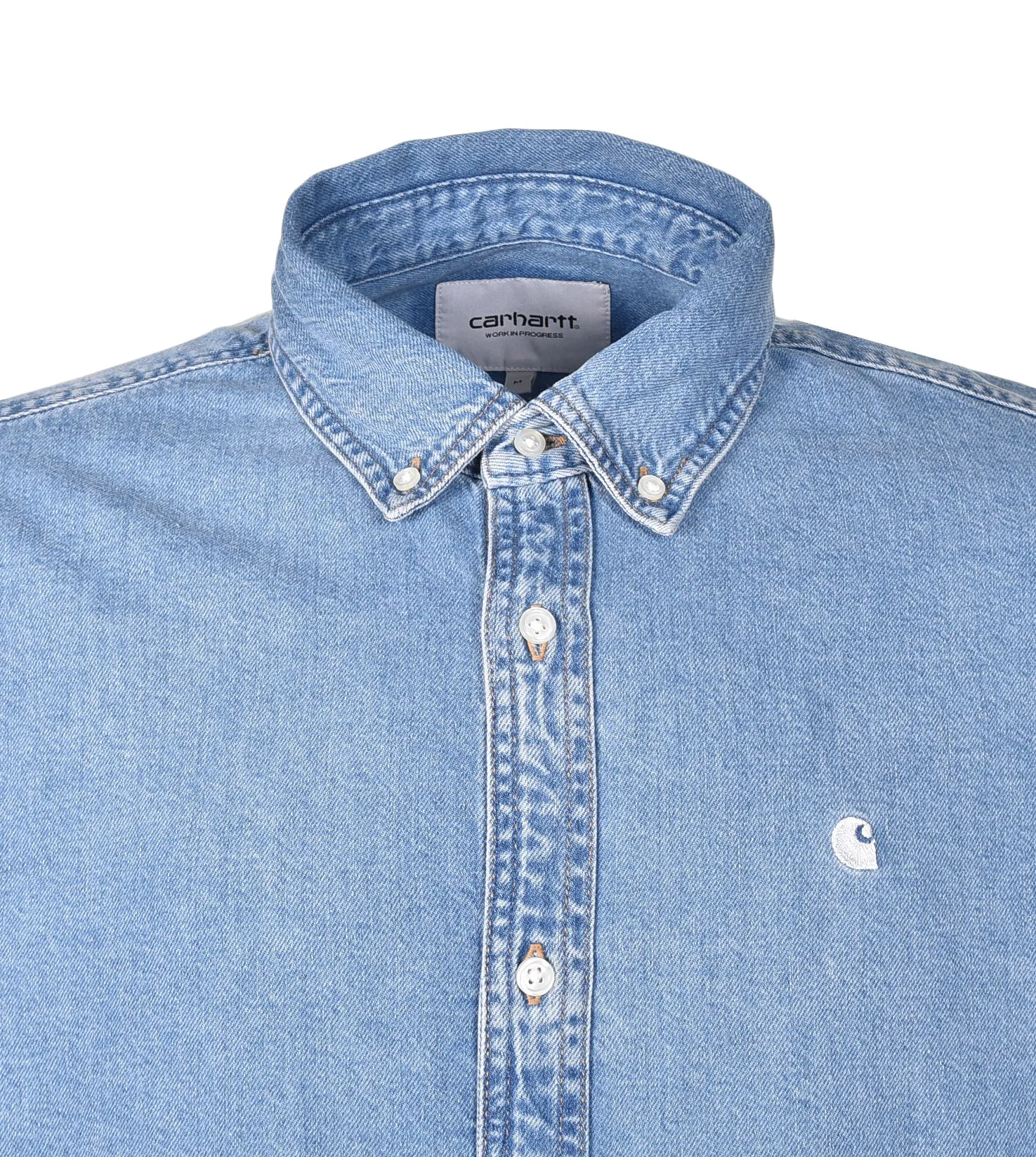 Long Sleeve Lucas Denim Shirt Blue Bleached sold by RAGAZZI product image thumbnail 3