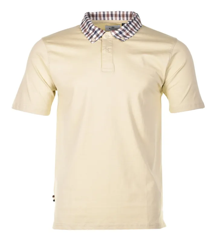 Active Supima Club Check Rib Polo Beige made by RAGAZZI