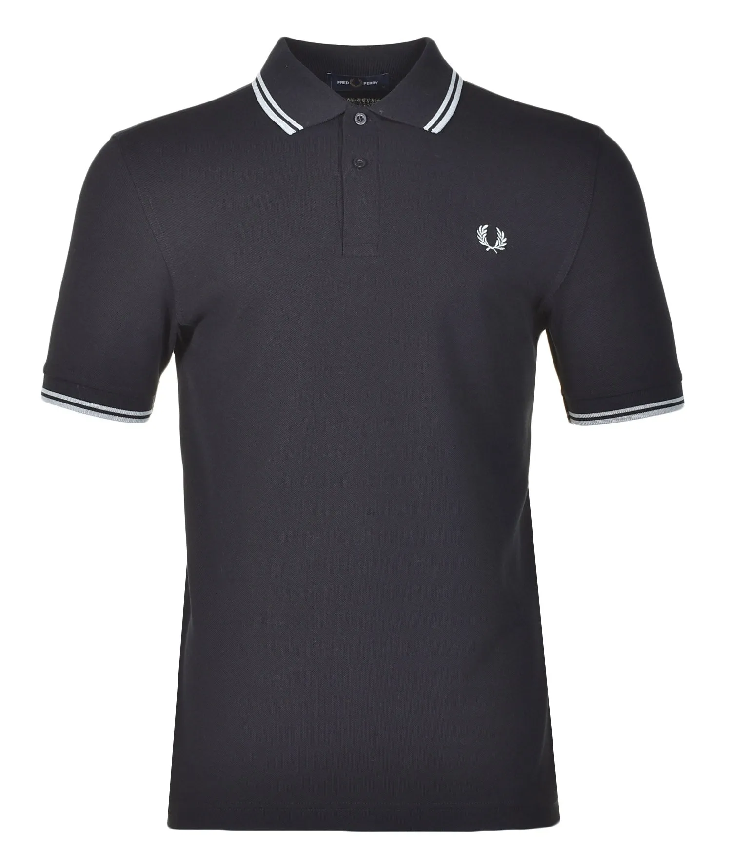 Short Sleeve Twin Tipped Polo Shirt Black Silver Blue sold by RAGAZZI