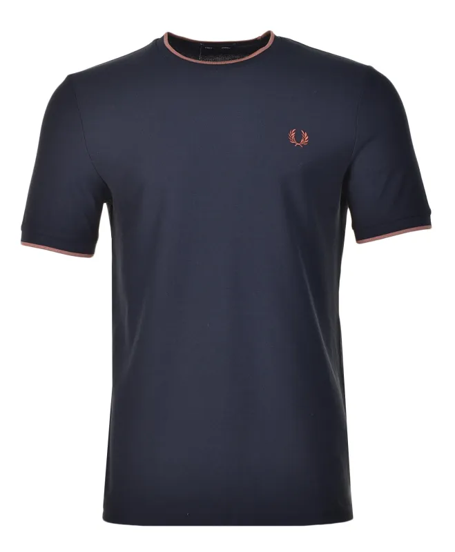 Crepe Pique T Shirt Navy sold by RAGAZZI
