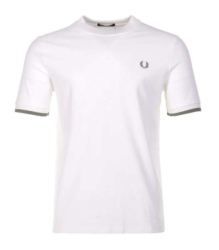 Tipped Cuff Pique T Shirt Light Ecru sold by RAGAZZI