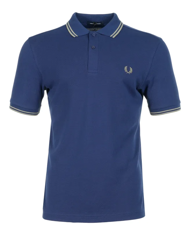 Short Sleeve Twin Tipped Polo Shirt French Navy Olive Mint sold by RAGAZZI