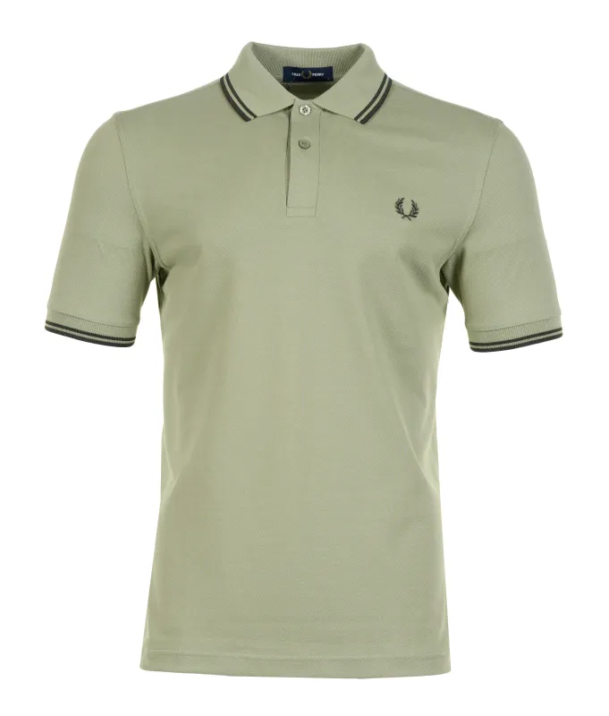 Short Sleeve Twin Tipped Polo Shirt Olive Mint Green sold by RAGAZZI