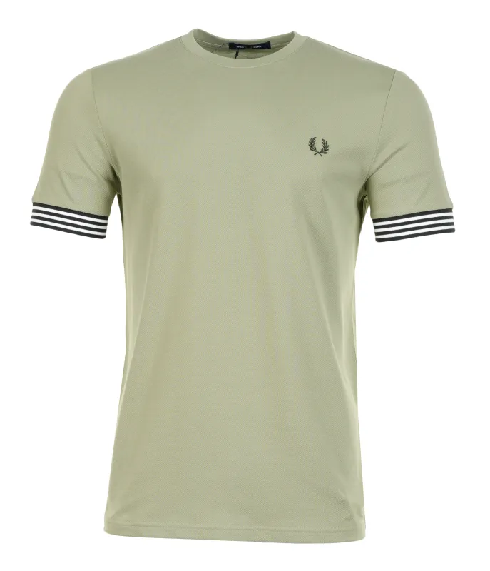 Striped Cuff T-Shirt Olive Mint sold by RAGAZZI