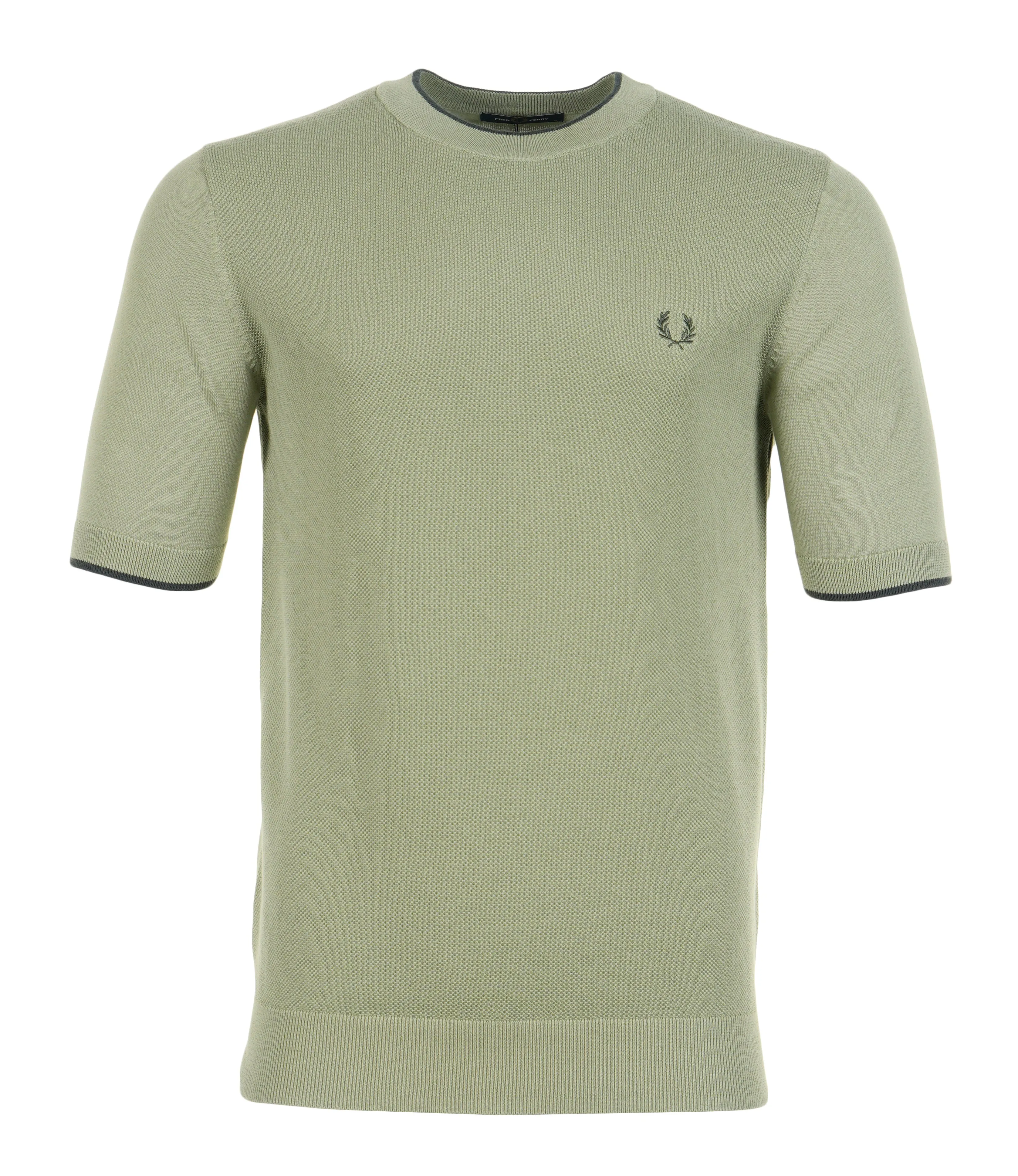 Texture Front Knitted T Shirt Olive Mint sold by RAGAZZI