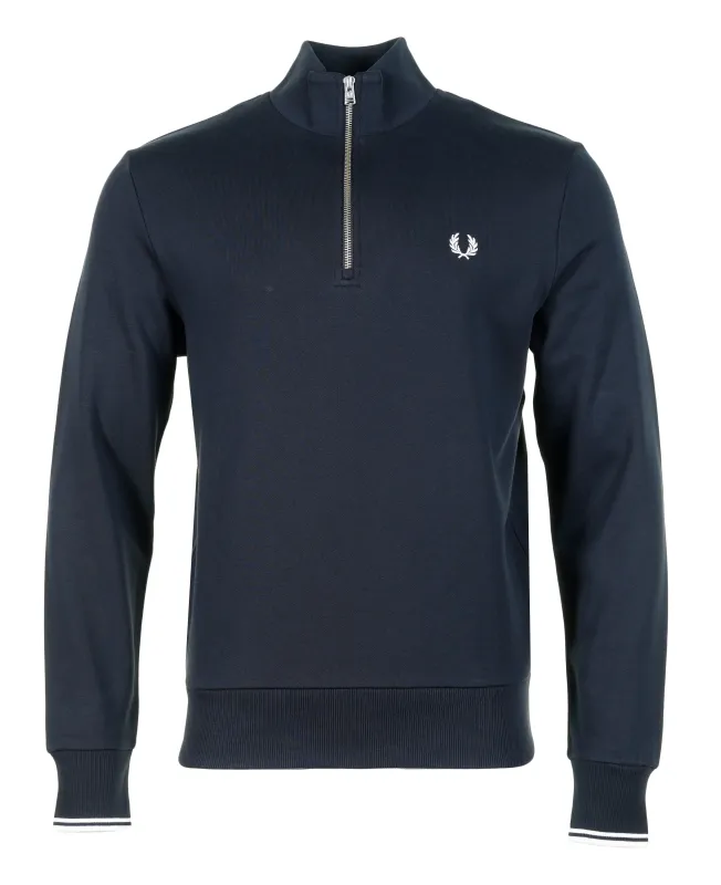 Half Zip Sweatshirt Navy made by Fred Perry