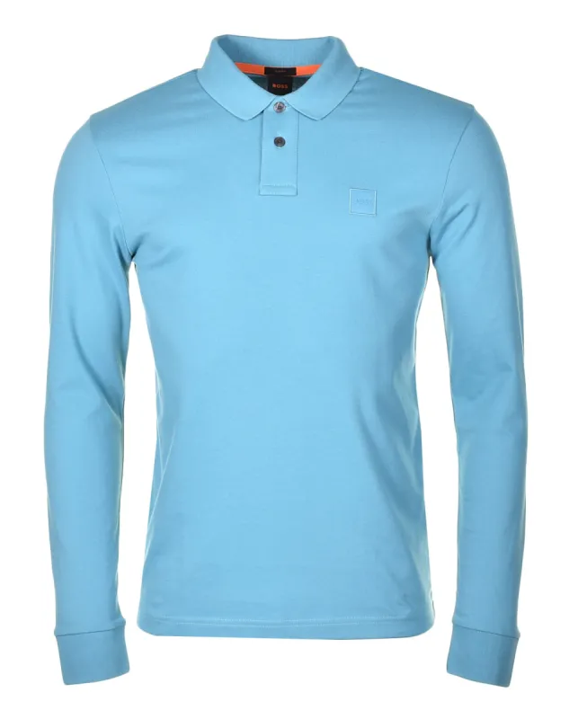 Passerby Long Sleeve Polo Shirt Open Blue sold by RAGAZZI
