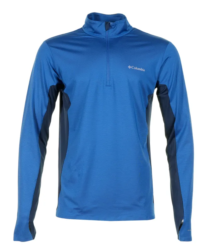 Columbia Long Sleeve Three Pitch Tech Knit 1/4 Zip Mountain Blue sold by RAGAZZI
