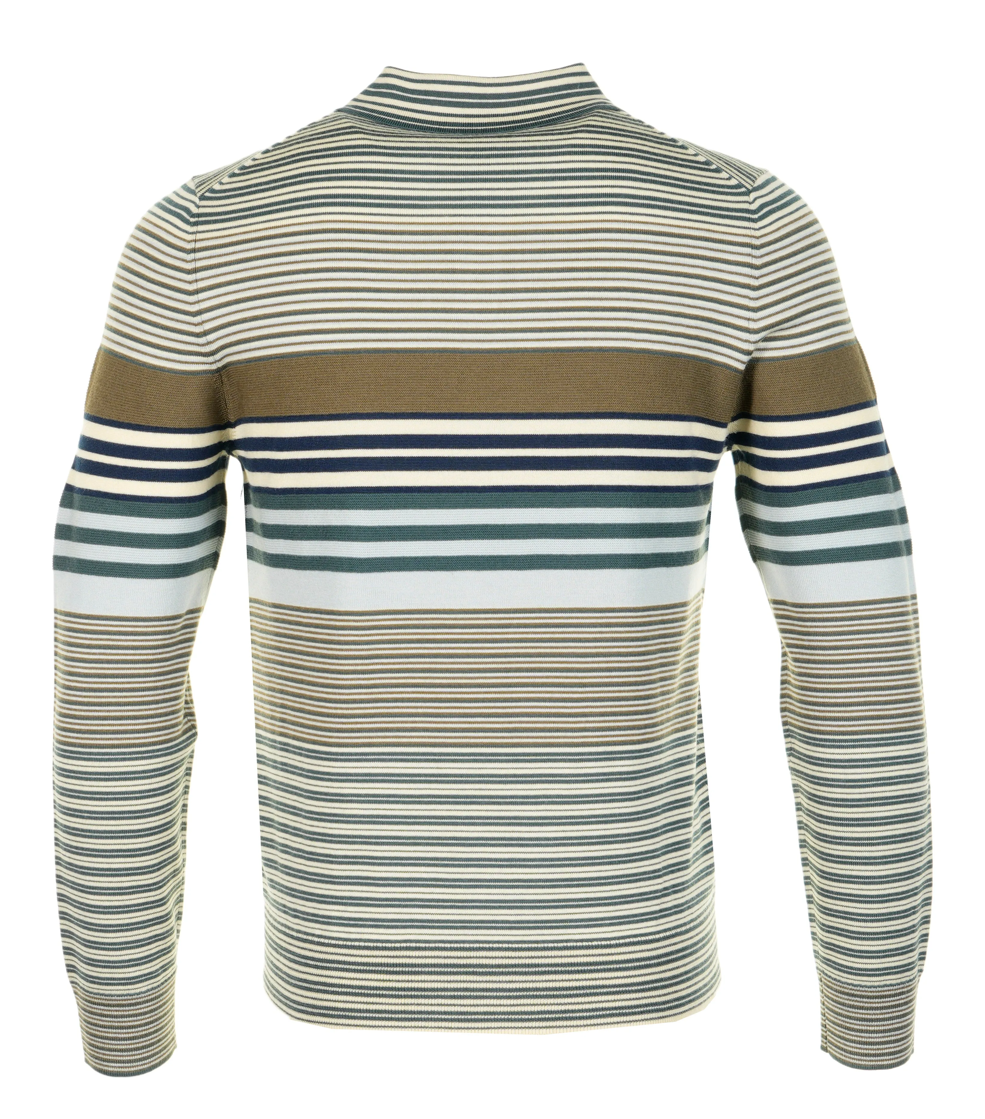 Knitted Long Sleeve Striped Polo Shirt Petrol Green sold by RAGAZZI product image thumbnail 2
