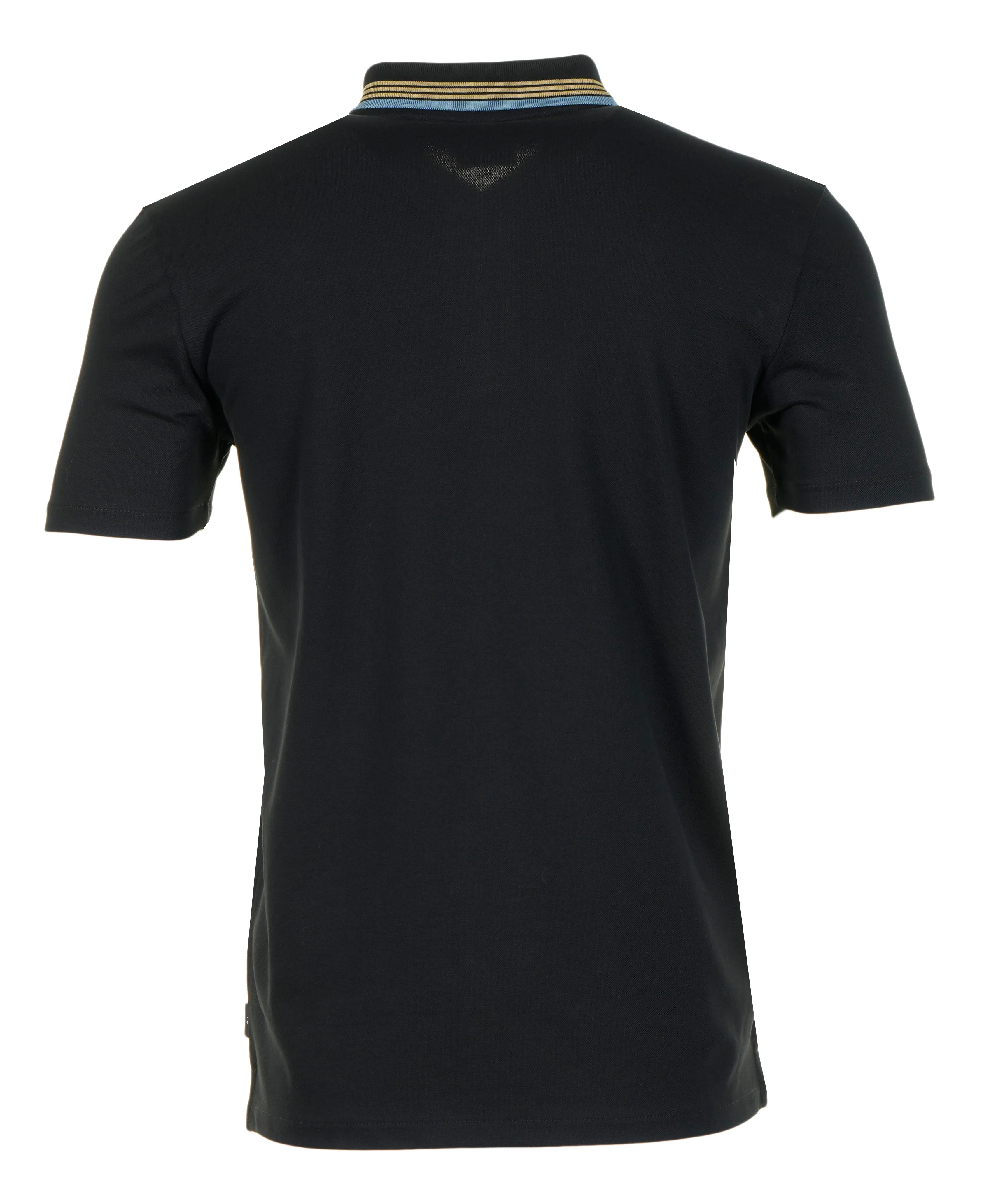 Regular Fit Short Sleeve Placket Stripe Zip Polo Shirt Black sold by RAGAZZI product image thumbnail 2