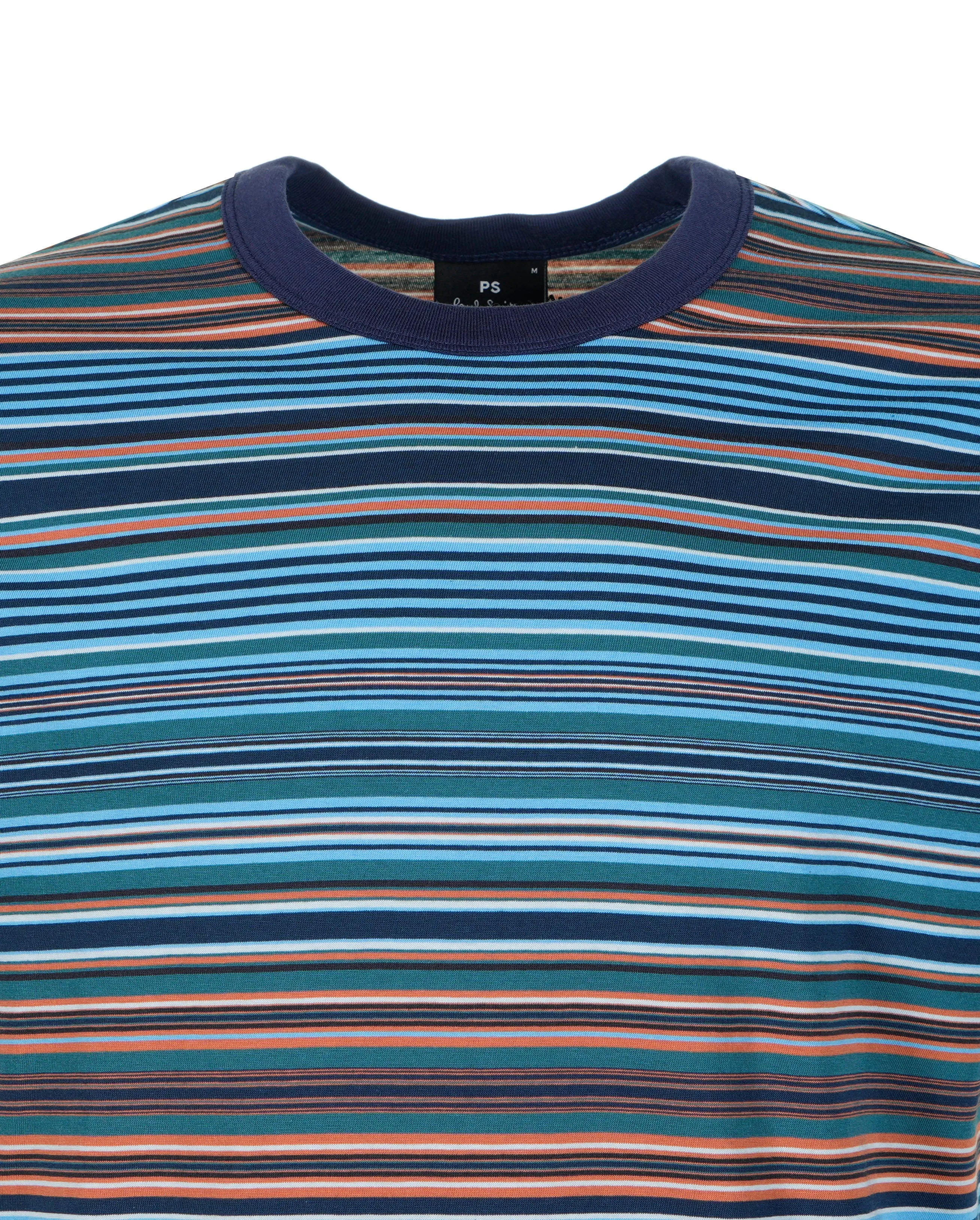 Casual Fit Stripe T Shirt Cobalt Blue sold by RAGAZZI product image thumbnail 3