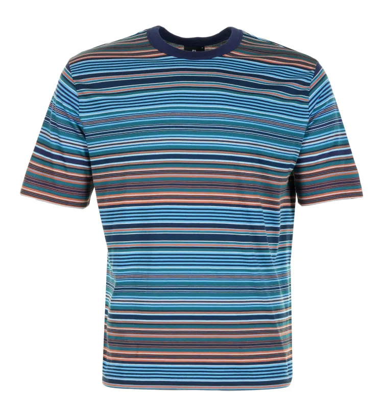 Casual Fit Stripe T Shirt Cobalt Blue sold by RAGAZZI
