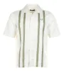 Panelled Linen Blend Short Sleeve Shirt Light Ecru sold by RAGAZZI