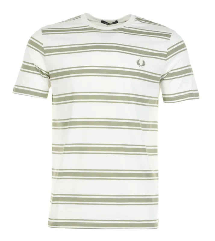 Fred Perry Fine Stripe T Shirt Light Ecru sold by RAGAZZI