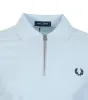 Crepe Pique Zip Neck Polo Shirt Light Smoke sold by RAGAZZI