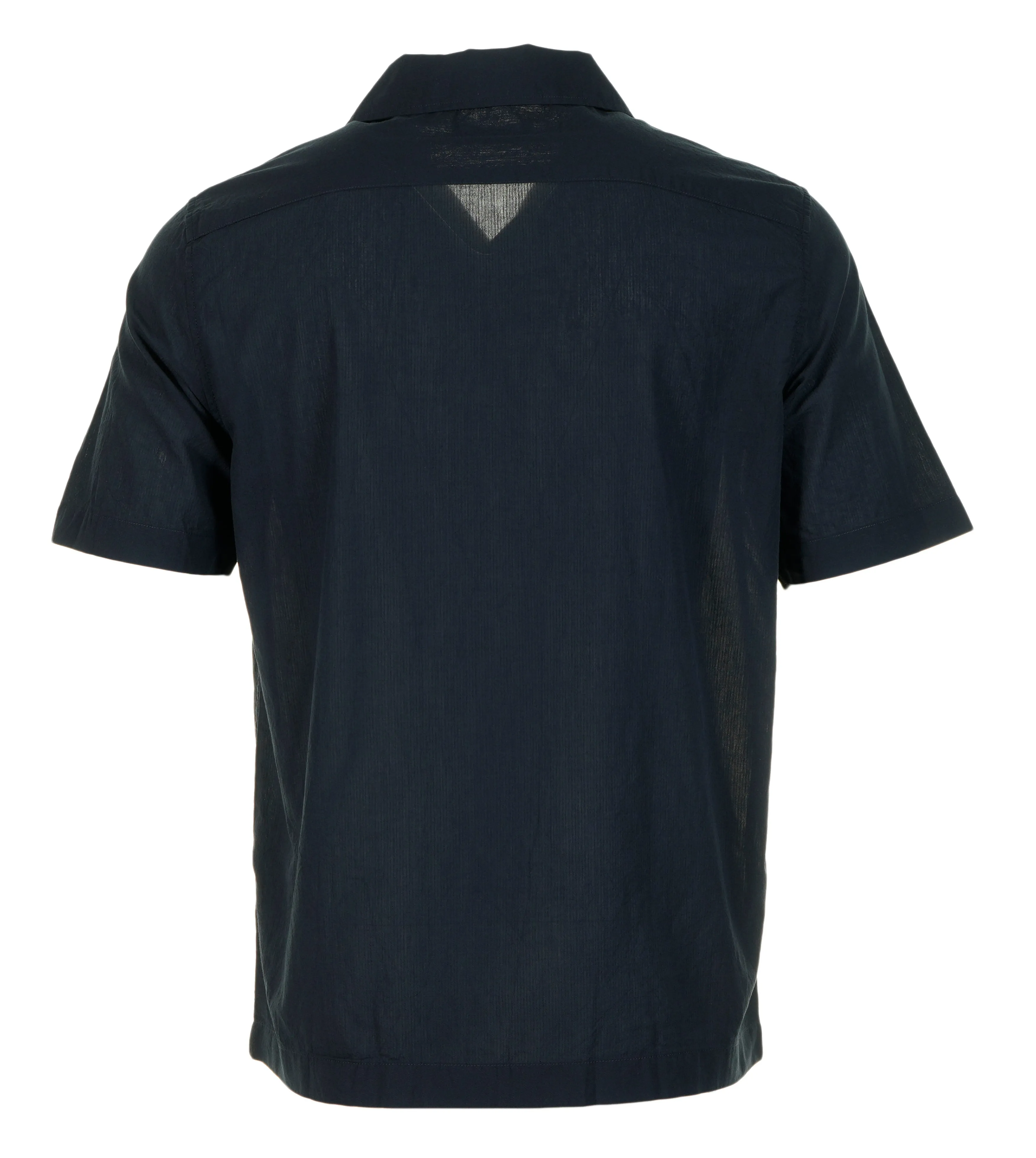 Lightweight Texture Revere Collar Short Sleeve Shirt Navy sold by RAGAZZI product image thumbnail 2