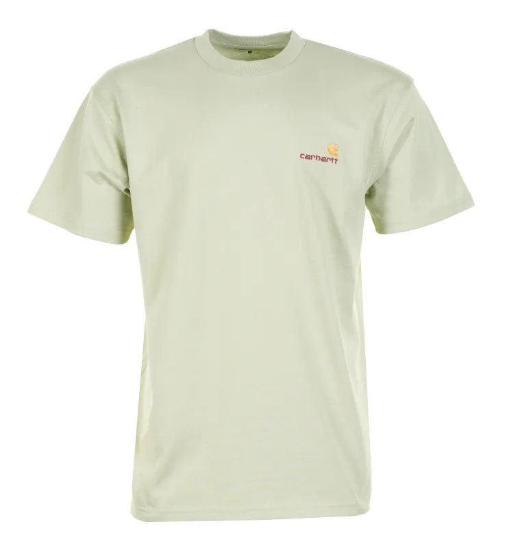 Short Sleeve American Script T Shirt Pale Olive sold by RAGAZZI