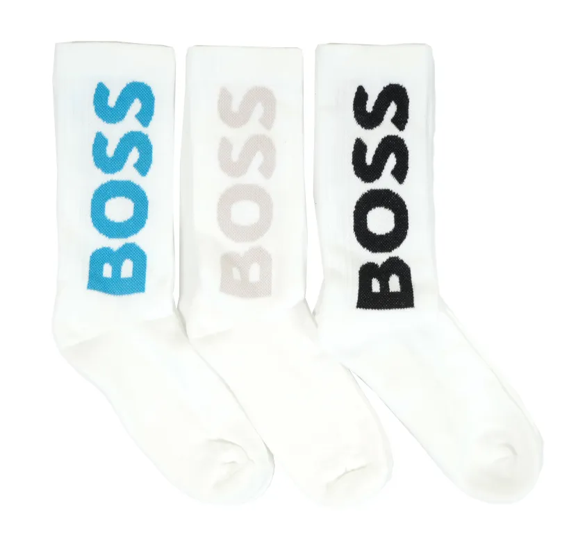BOSS 3 Pack RS Sport Socks White sold by RAGAZZI