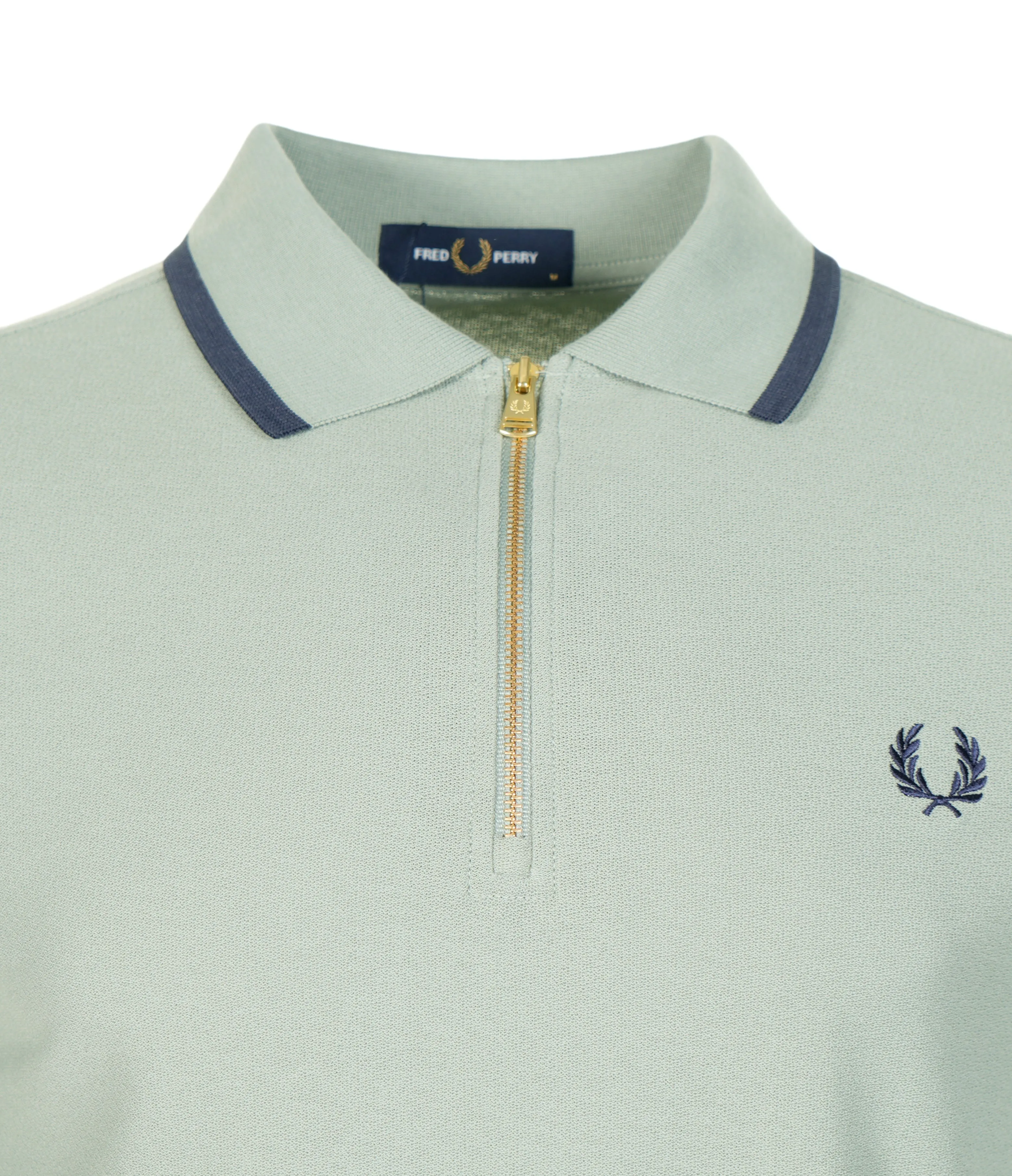 Crepe Pique Zip Neck Polo Shirt Bayleaf sold by RAGAZZI product image thumbnail 3