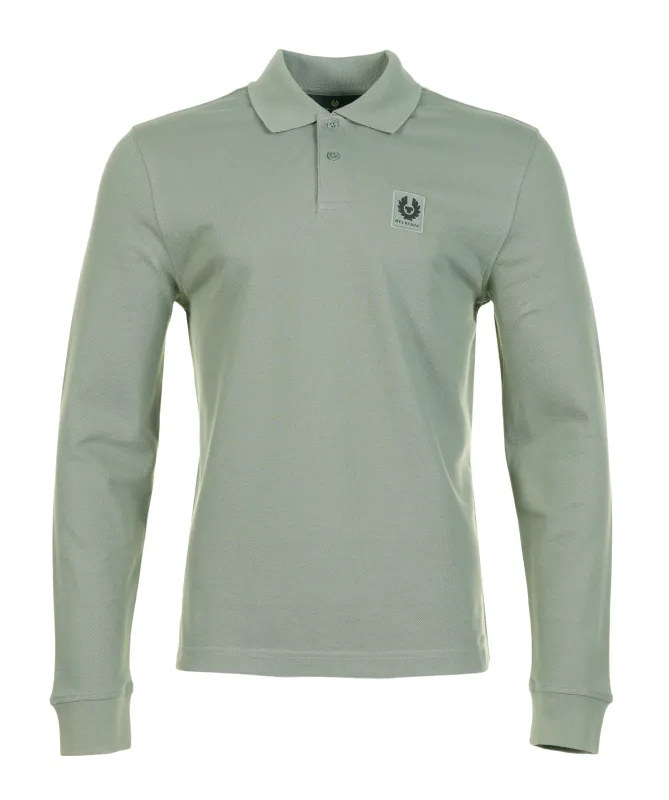 Long Sleeve Polo Shirt Sage Green made by Belstaff