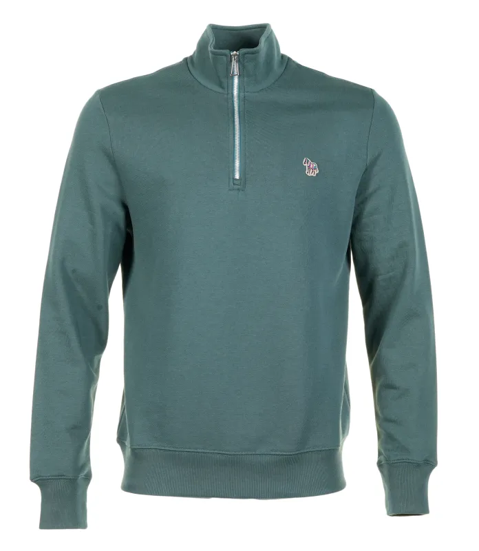 Zebra Half Zip Sweatshirt Petrol Green sold by RAGAZZI