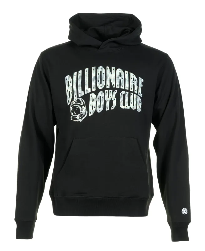 Tri tone Arch Logo Popover Hoody Black made by RAGAZZI