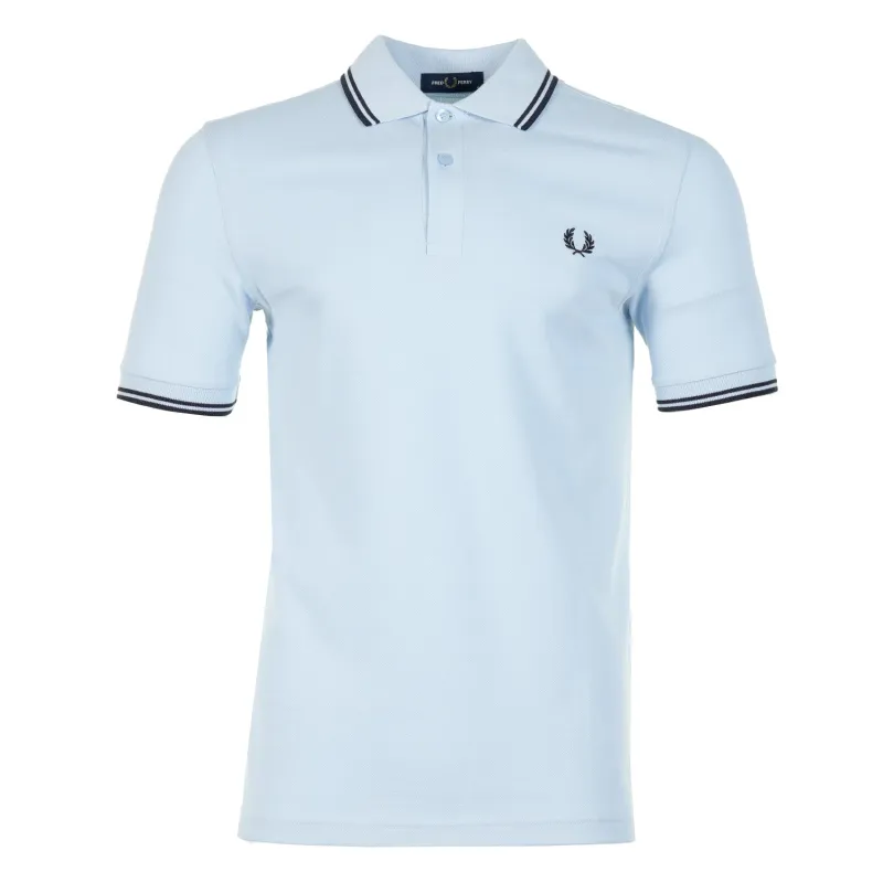 Short Sleeve Twin Tipped Polo Shirt Light Smoke Navy sold by RAGAZZI