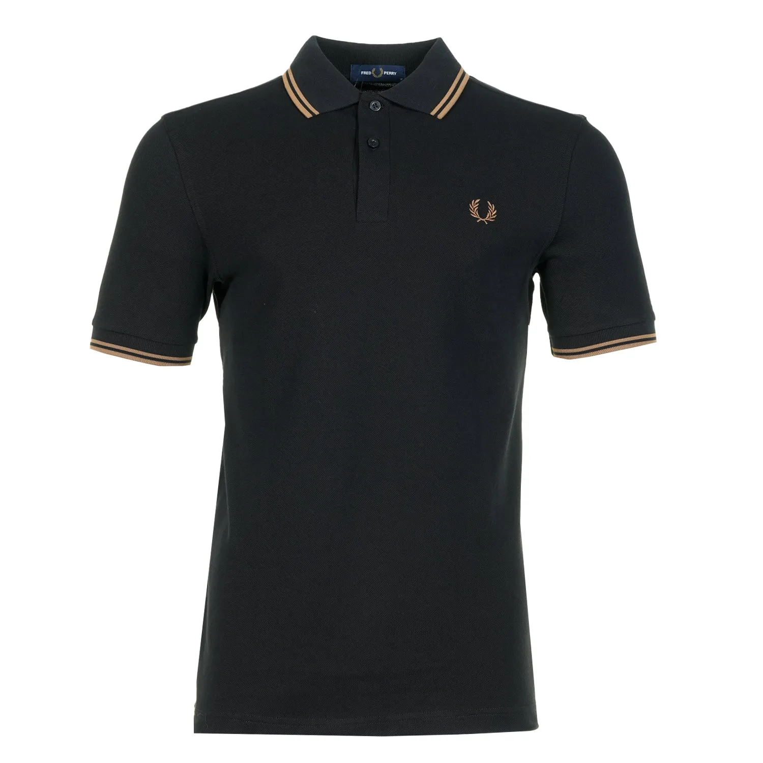 Short Sleeve Twin Tipped Polo Shirt Black Shadedstone sold by RAGAZZI