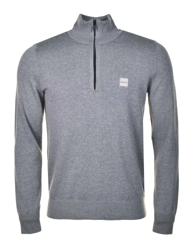 Kanobix Knitted Quarter Zip Silver sold by RAGAZZI