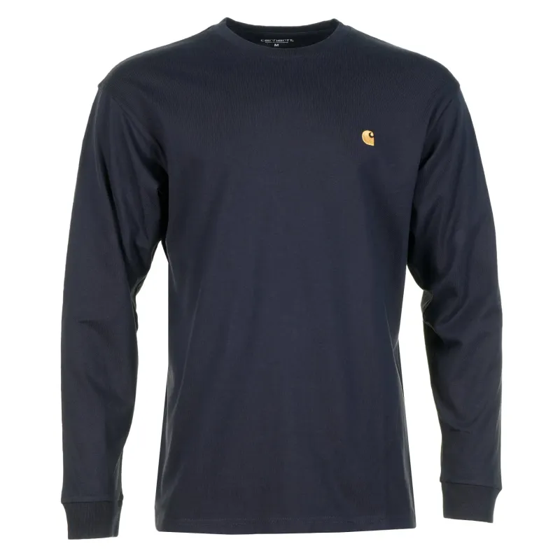 Long Sleeve Chase T Shirt Dark Navy Gold sold by RAGAZZI