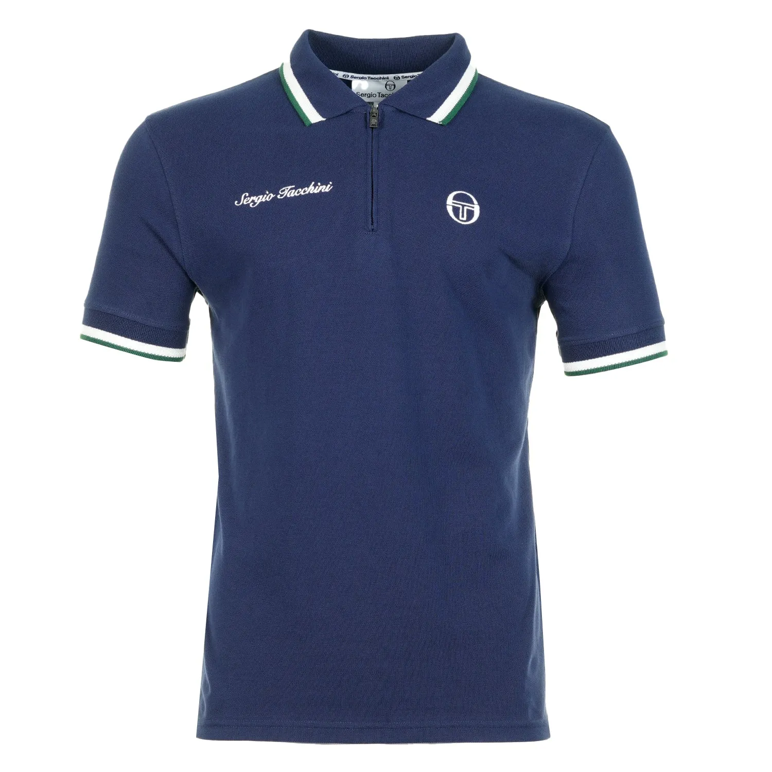 Short Sleeve Nanto Zip Polo Shirt Maritime Blue sold by RAGAZZI