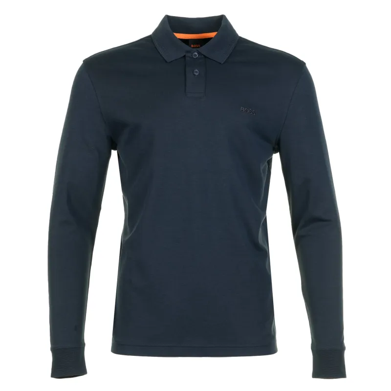 Pe Interlock Long Sleeve Polo Shirt Dark Blue sold by RAGAZZI