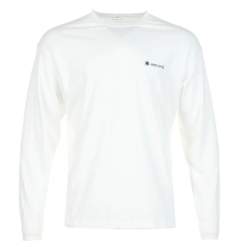 Soft Cotton Relaxed Fit Logo Long Sleeve T Shirt Off White made by Snow Peak