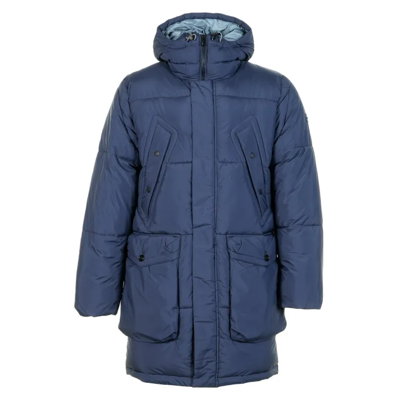 Fibre Down Long Hooded Parka Navy sold by RAGAZZI