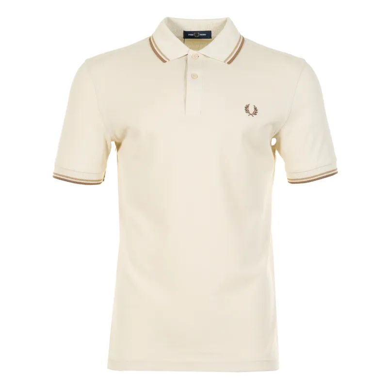 Short Sleeve Twin Tipped Polo Shirt Oat Warmstone Shadestone sold by RAGAZZI